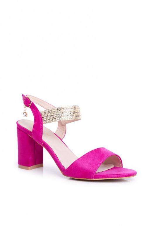 Women's Stiletto Sandals Suede Fuchsia Enjoy Women's Stiletto Sandals Suede Fuchsia Enjoy