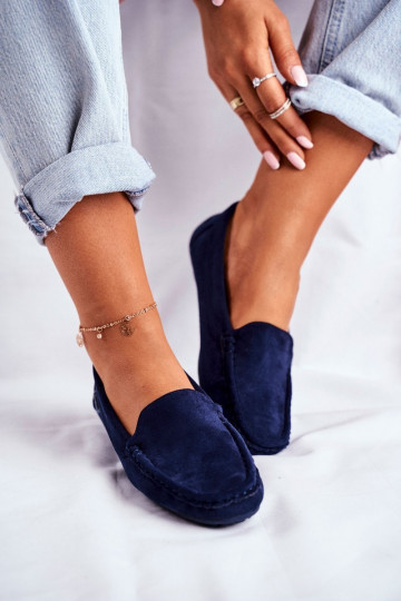 Women s Loafers Suede Navy Blue Morreno 2