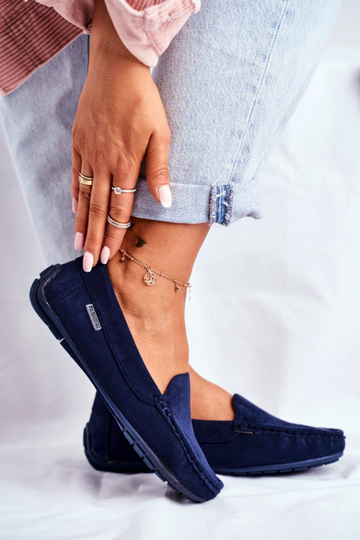 Women s Loafers Suede Navy Blue Morreno