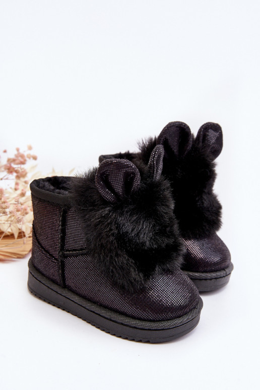 Children's Snow Boots with Furry Ears Black Betty Children's Snow Boots with Furry Ears Black Betty