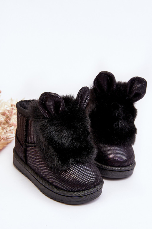 Children's Snow Boots with Furry Ears Black Betty Children's Snow Boots with Furry Ears Black Betty