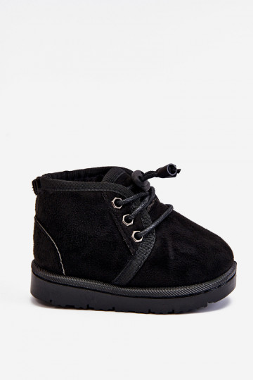 Children's Lace-up Snow Boots Insulated With Fur Black Hunter 2