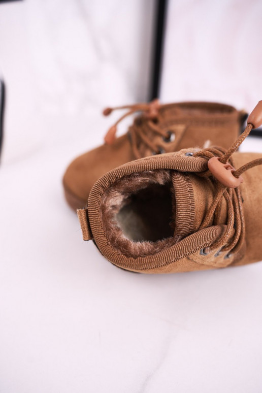 Children's Lace-up Snow Boots Insulated With Fur Brown Hunter Children's Lace-up Snow Boots Insulated With Fur Brown Hunter