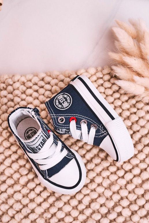 Children's High Sneakers With A Zipper BIG STAR HH374189 Navy Blue Children's High Sneakers With A Zipper BIG STAR HH374189 Navy Blue