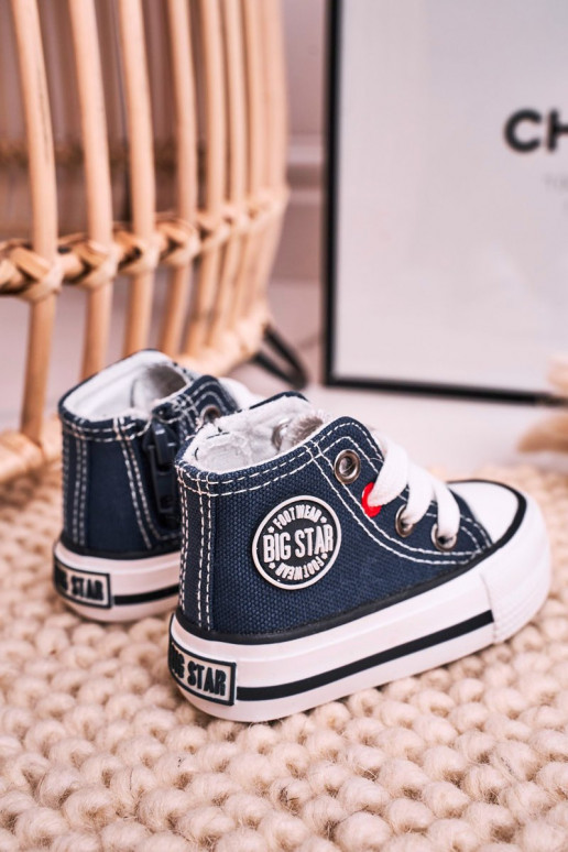 Children's High Sneakers With A Zipper BIG STAR HH374189 Navy Blue Children's High Sneakers With A Zipper BIG STAR HH374189 Navy Blue