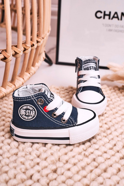 Children's High Sneakers With A Zipper BIG STAR HH374189 Navy Blue Children's High Sneakers With A Zipper BIG STAR HH374189 Navy Blue