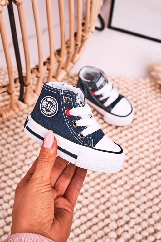 Children's High Sneakers With A Zipper BIG STAR HH374189 Navy Blue Children's High Sneakers With A Zipper BIG STAR HH374189 Navy Blue