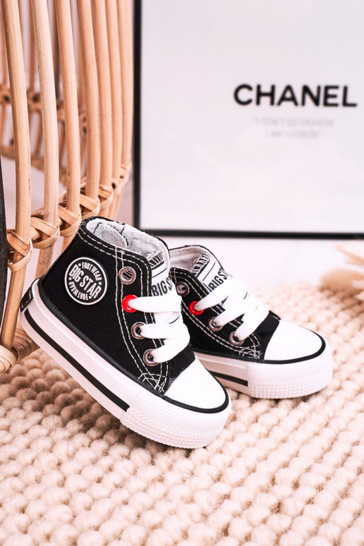 Children's High Sneakers With A Zipper BIG STAR HH374188 Black Children's High Sneakers With A Zipper BIG STAR HH374188 Black