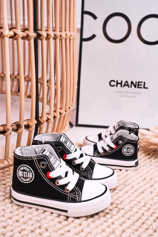 Children's High Sneakers With A Zipper BIG STAR HH374188 Black Children's High Sneakers With A Zipper BIG STAR HH374188 Black