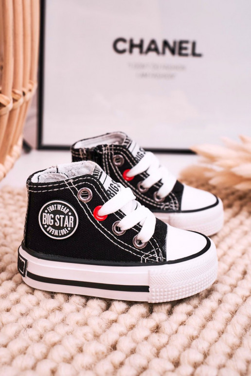 Children's High Sneakers With A Zipper BIG STAR HH374188 Black Children's High Sneakers With A Zipper BIG STAR HH374188 Black