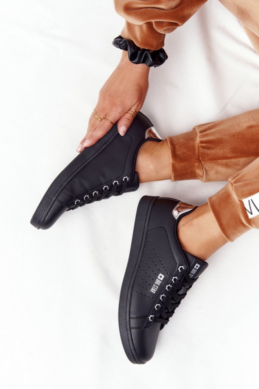 Women's Leather Sneakers BIG STAR DD274586 Black-Silver