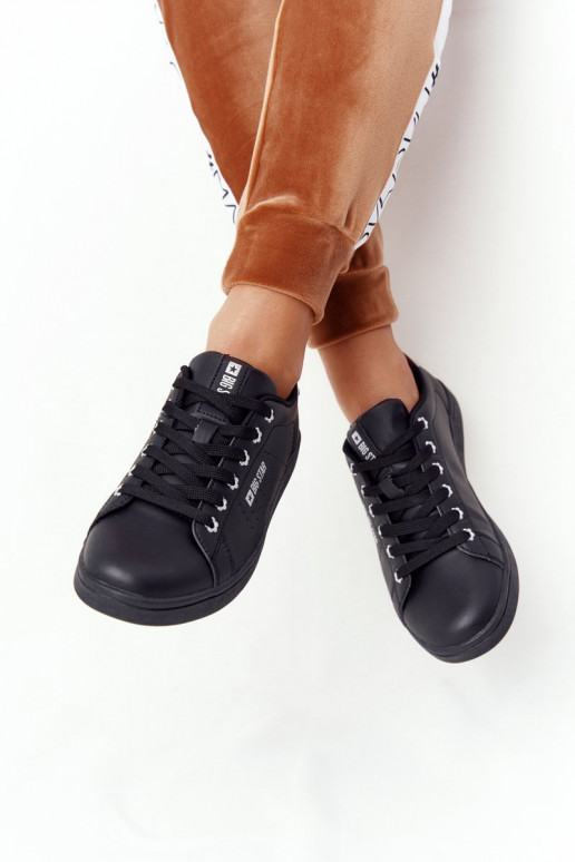 Women's Leather Sneakers BIG STAR DD274586 Black-Silver