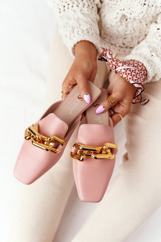 Women's Slippers With Chain Pink Call On Me