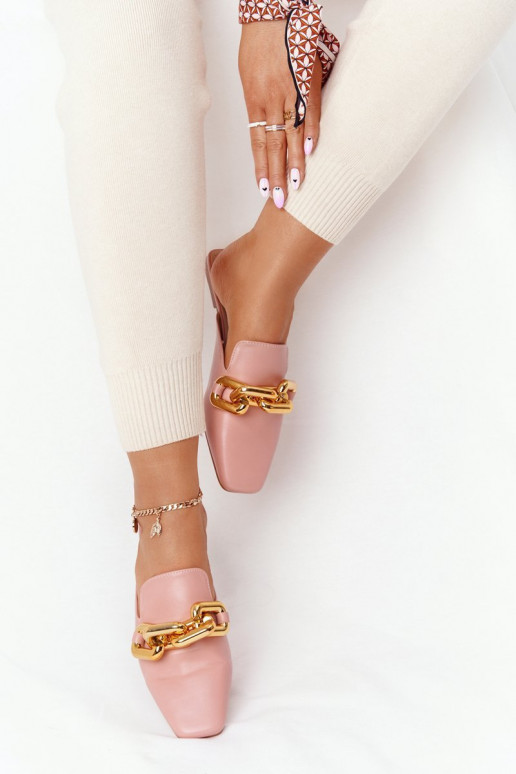 Women's Slippers With Chain Pink Call On Me