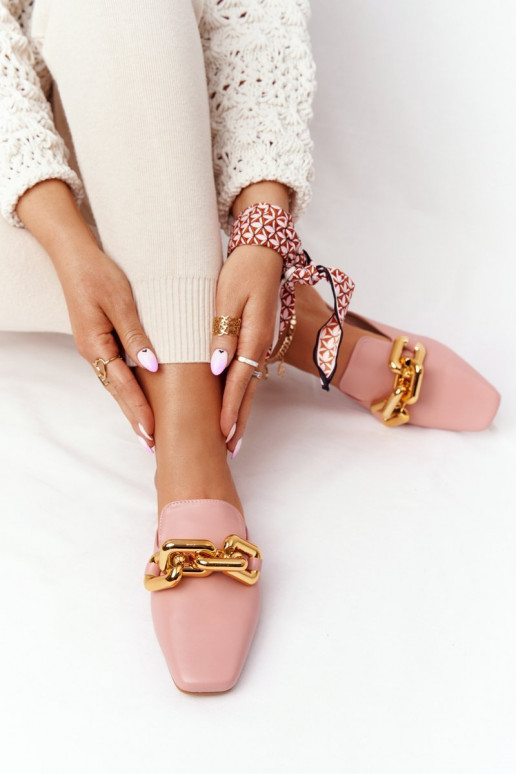 Women's Slippers With Chain Pink Call On Me
