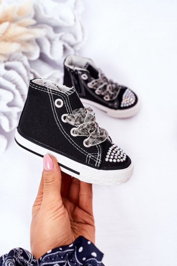 Children's Sneakers With Cubic Zirconia Black Smile 2