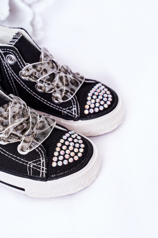 Children's Sneakers With Cubic Zirconia Black Smile Children's Sneakers With Cubic Zirconia Black Smile