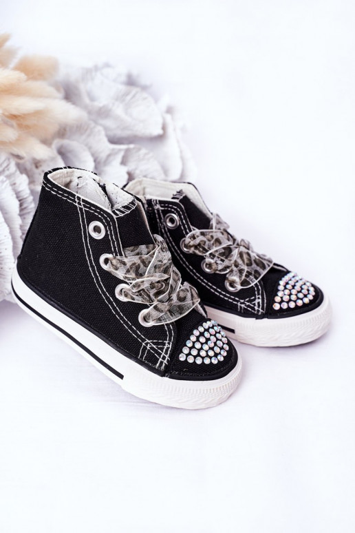 Children's Sneakers With Cubic Zirconia Black Smile Children's Sneakers With Cubic Zirconia Black Smile