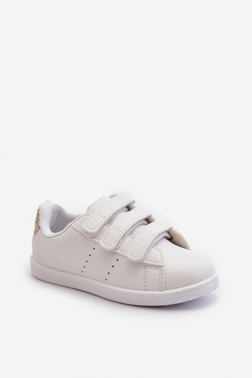 Children's Sneakers With Velcro White-Rose Gold Cute Girl Children's Sneakers With Velcro White-Rose Gold Cute Girl