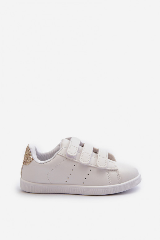 Children's Sneakers With Velcro White-Rose Gold Cute Girl Children's Sneakers With Velcro White-Rose Gold Cute Girl