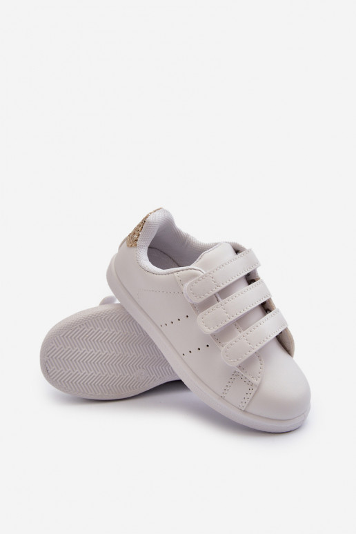 Children's Sneakers With Velcro White-Rose Gold Cute Girl Children's Sneakers With Velcro White-Rose Gold Cute Girl