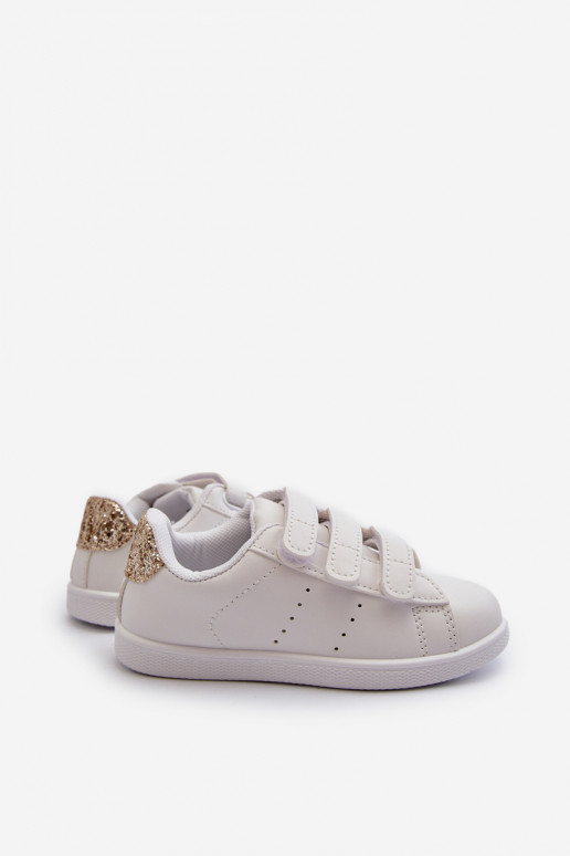 Children's Sneakers With Velcro White-Rose Gold Cute Girl Children's Sneakers With Velcro White-Rose Gold Cute Girl