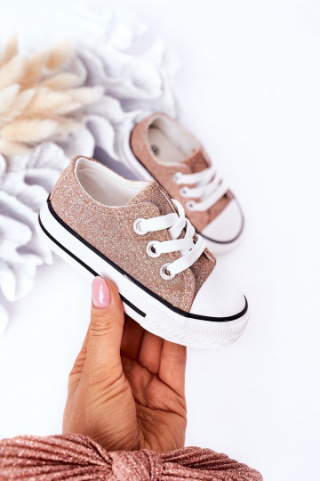 Children's Glitter Sneakers Rose Gold Bling-Bling 2