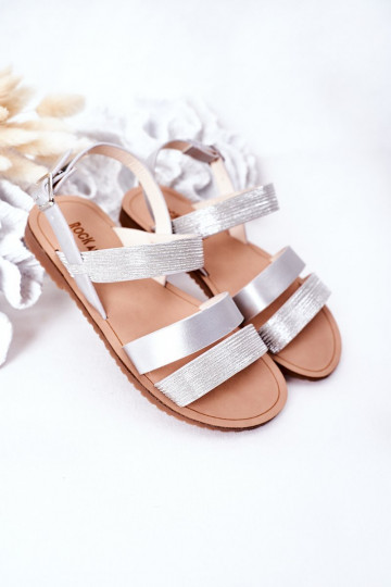 Children's Shiny Sandals Silver Natalie 2