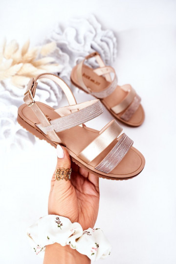 Children's Shiny Sandals Champagne Natalie 2