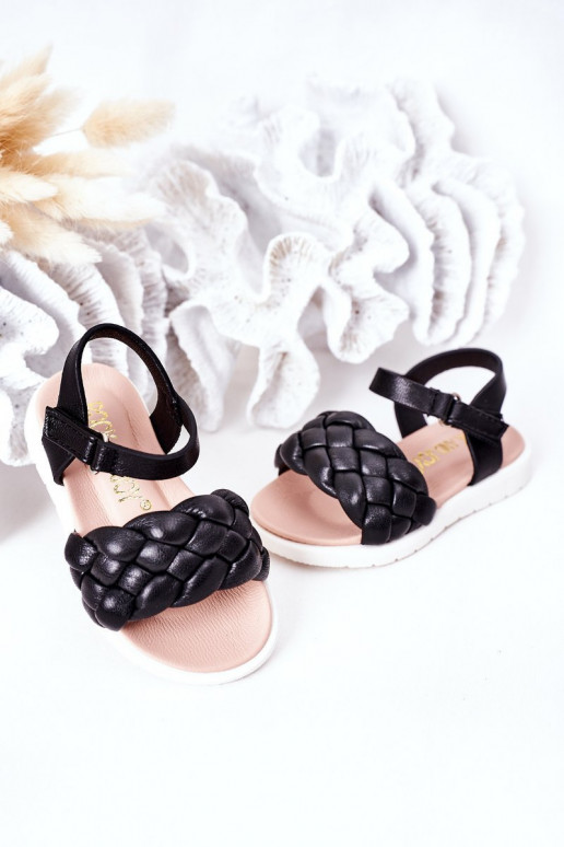 Children's Braided Sandals Black Adella Children's Braided Sandals Black Adella