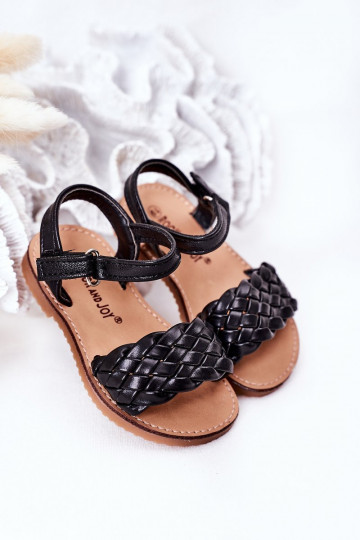Children's Braided Sandals Black Bailly 2