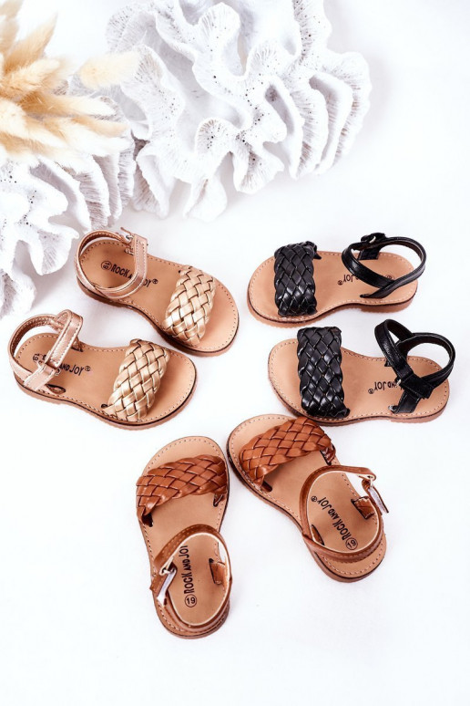 Children's Braided Sandals Black Bailly