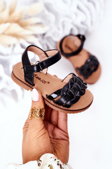 Children's Sandals With Snake Pattern Black Baxlee 2