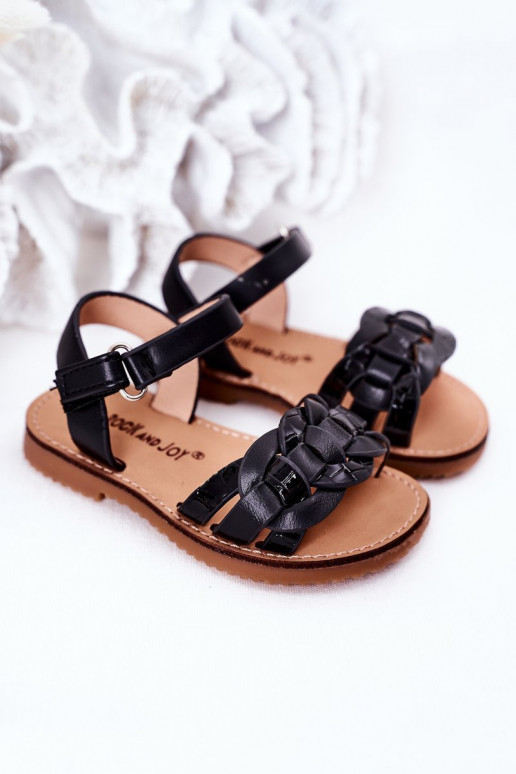 Children's Sandals With Snake Pattern Black Baxlee