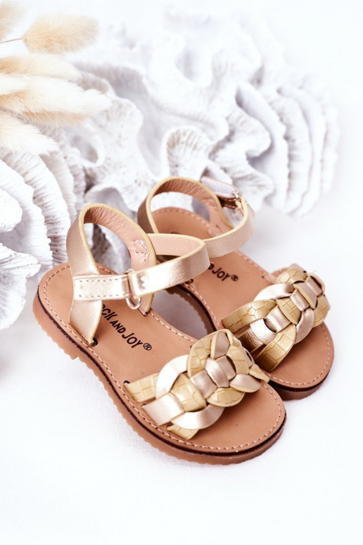 Children's Sandals With Snake Pattern Gold Baxlee Children's Sandals With Snake Pattern Gold Baxlee