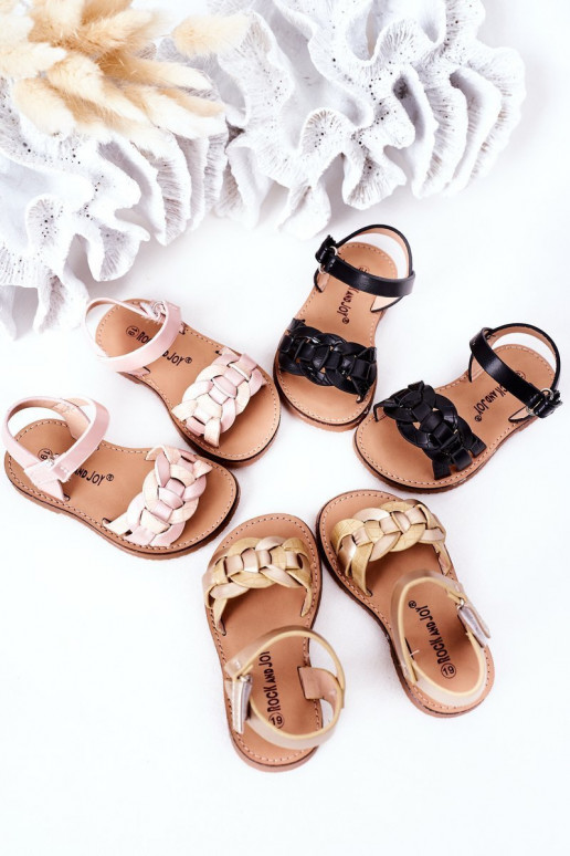 Children's Sandals With Snake Pattern Gold Baxlee Children's Sandals With Snake Pattern Gold Baxlee