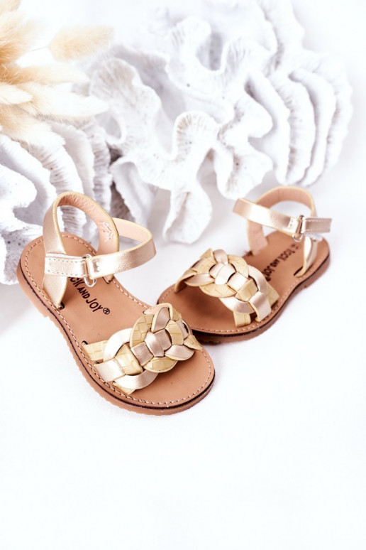 Children's Sandals With Snake Pattern Gold Baxlee Children's Sandals With Snake Pattern Gold Baxlee