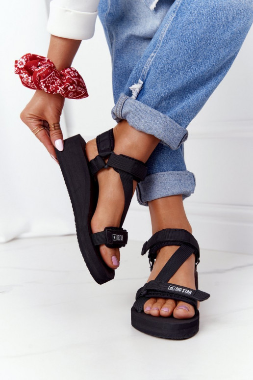 Foam Wedge Sandals Big Star FF274A349 Black Foam Wedge Sandals Big Star FF274A349 Black