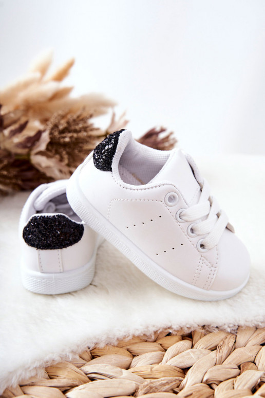 Children's Sneakers White-Black Glossy Children's Sneakers White-Black Glossy