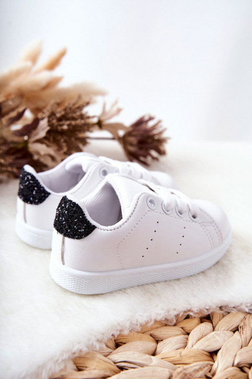 Children's Sneakers White-Black Glossy Children's Sneakers White-Black Glossy