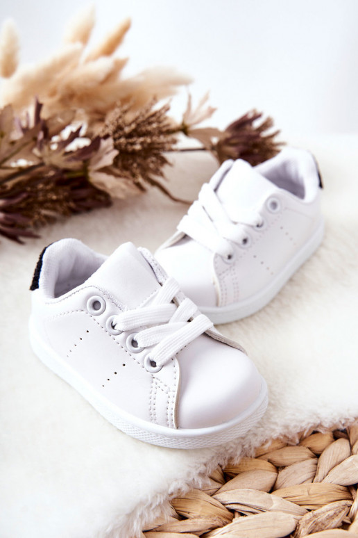 Children's Sneakers White-Black Glossy Children's Sneakers White-Black Glossy