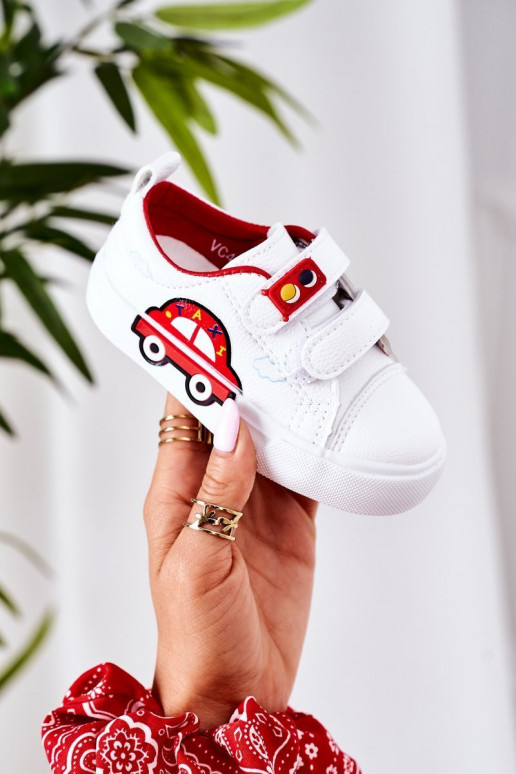 Children's Sneakers With Velcro White-Red Taxi Children's Sneakers With Velcro White-Red Taxi