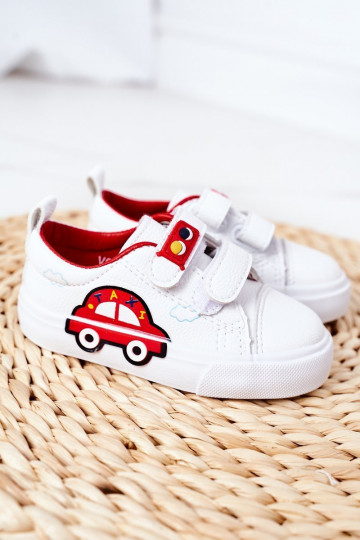 Children's Sneakers With Velcro White-Red Taxi 2