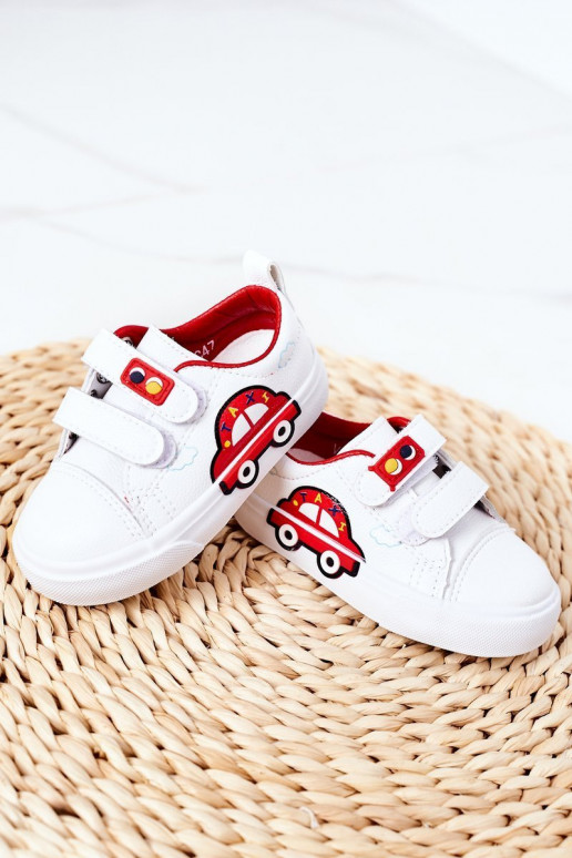 Children's Sneakers With Velcro White-Red Taxi Children's Sneakers With Velcro White-Red Taxi