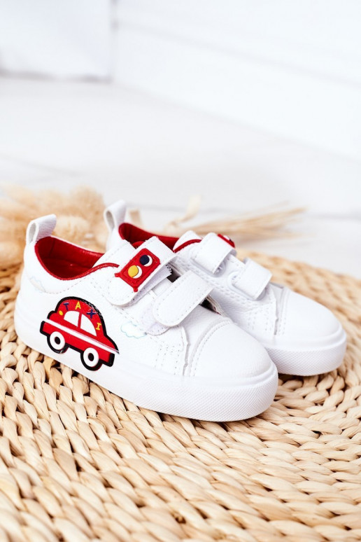 Children's Sneakers With Velcro White-Red Taxi Children's Sneakers With Velcro White-Red Taxi