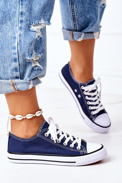 Women's Classic Sneakers Dark Blue Omerta