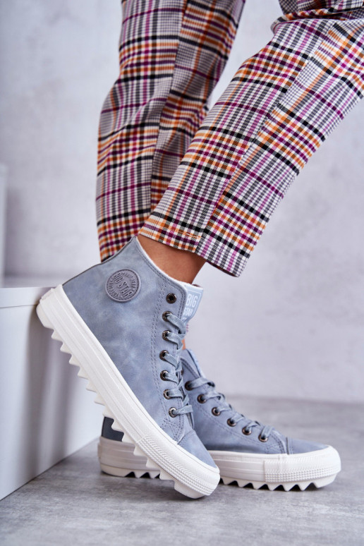 Women's Leather Warm Sneakers Big Star EE274115 Light Blue Women's Leather Warm Sneakers Big Star EE274115 Light Blue