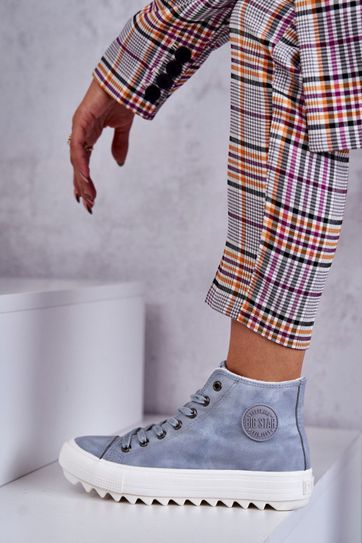 Women's Leather Warm Sneakers Big Star EE274115 Light Blue Women's Leather Warm Sneakers Big Star EE274115 Light Blue