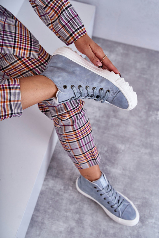 Women's Leather Warm Sneakers Big Star EE274115 Light Blue Women's Leather Warm Sneakers Big Star EE274115 Light Blue