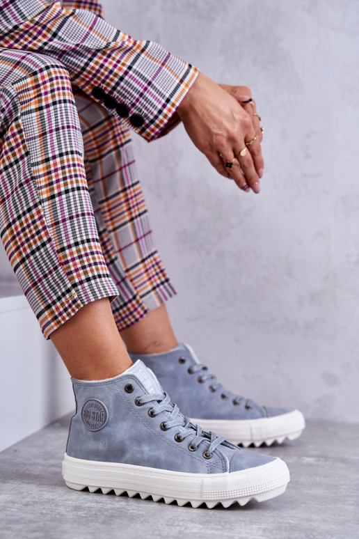 Women's Leather Warm Sneakers Big Star EE274115 Light Blue Women's Leather Warm Sneakers Big Star EE274115 Light Blue